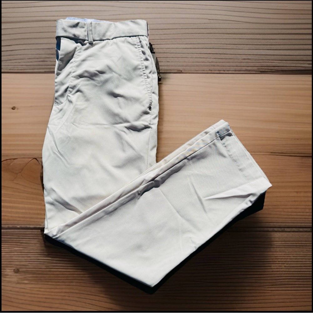 RLX Ralph Lauren Performance Men Golf Pants 30x30 Beige Flat Front Stretch